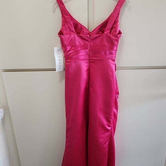 Bill Levkoff Style 526 Bridesmaid/Formal/ Evening Gown in Watermelon Pink, NWT, - Picture 7 of 12